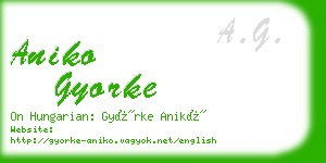 aniko gyorke business card